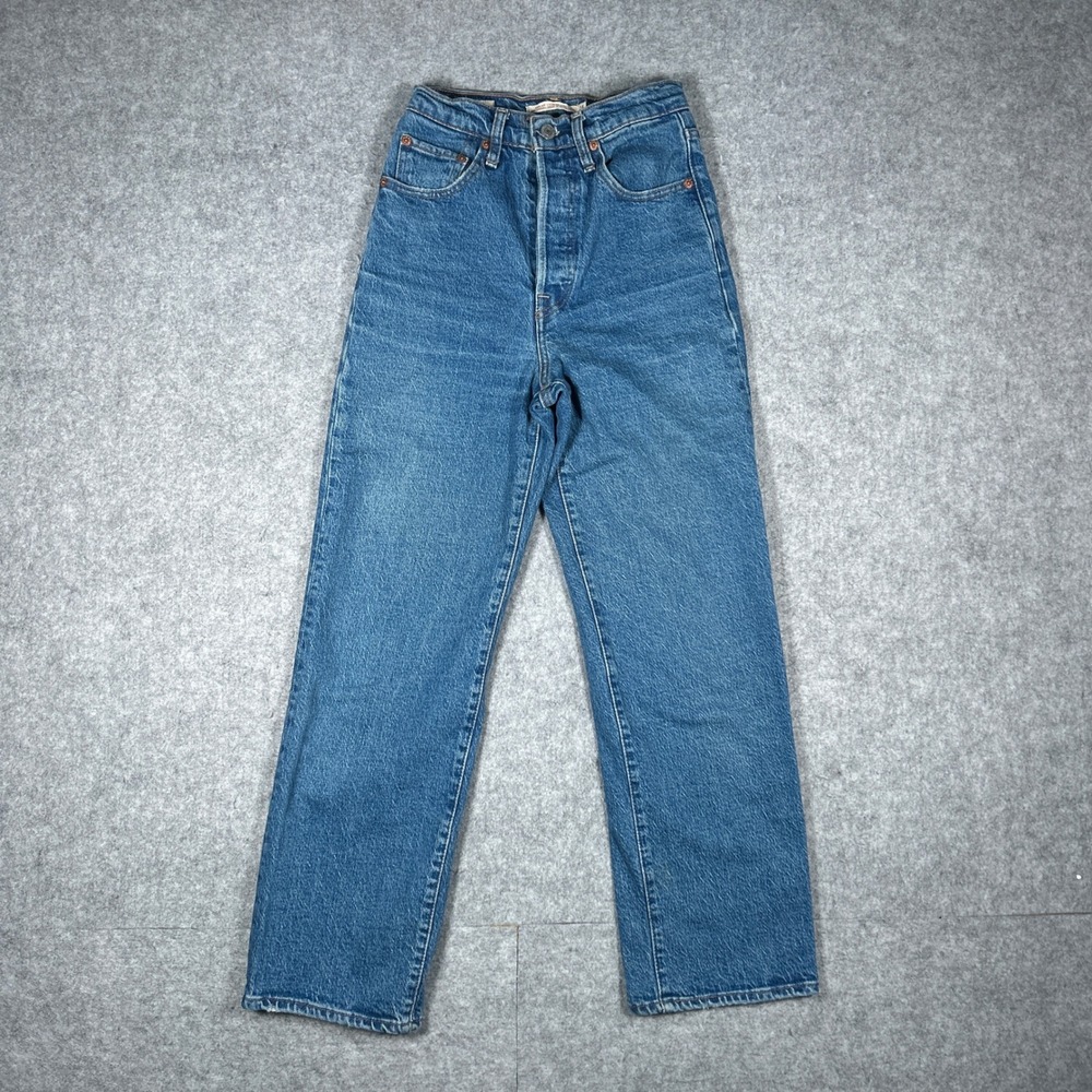 Levi's Denim Jeans Womens 24 Blue Ribcage Straight Ankle High Rise Casual